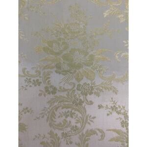 Yellow Taupe Pea Green Floral Damask Jacquard Brocade Fabric Panels 24"W x 144"L